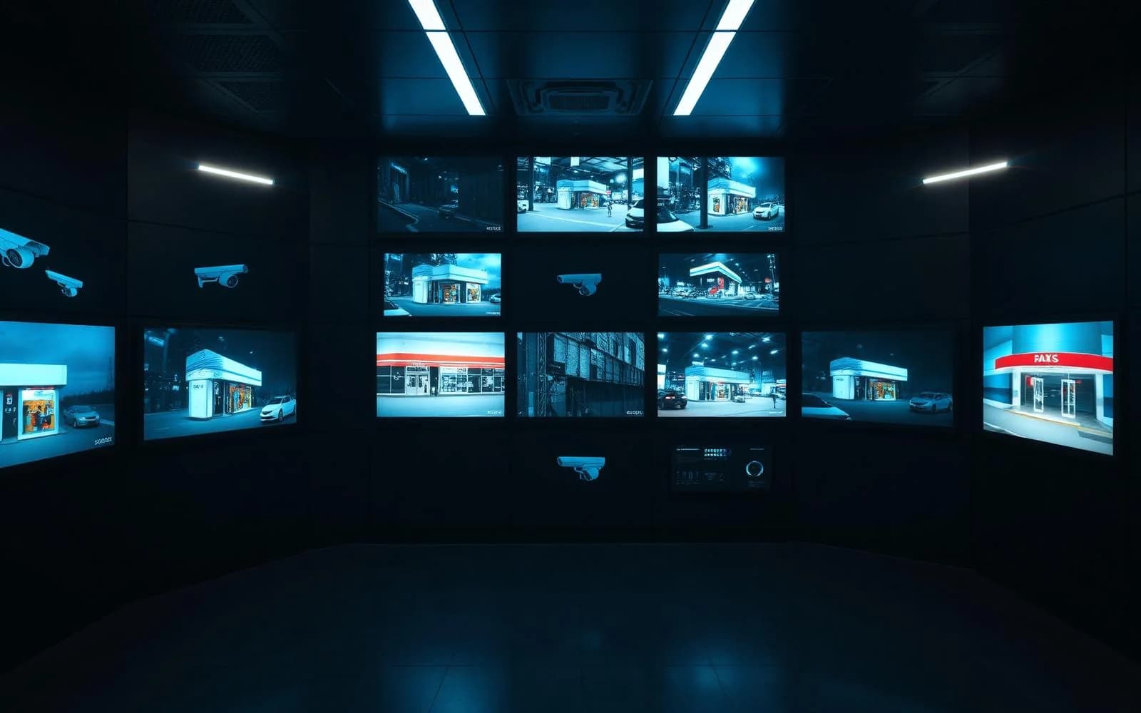 Multi-screen surveillance wall